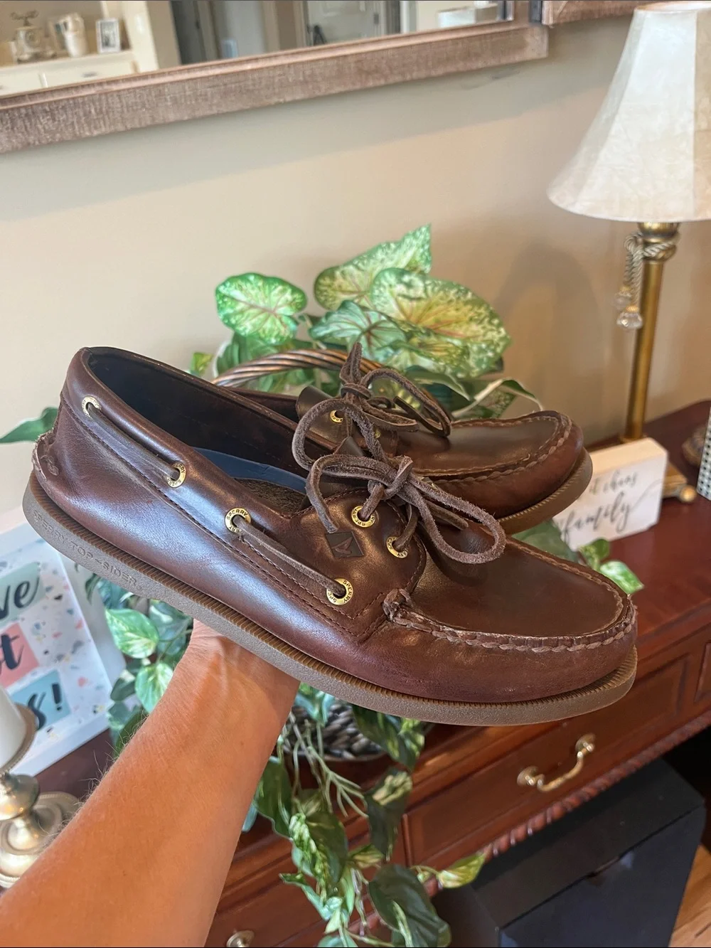 Sperry Men's Brown Leather 2-Eye Boat Shoes